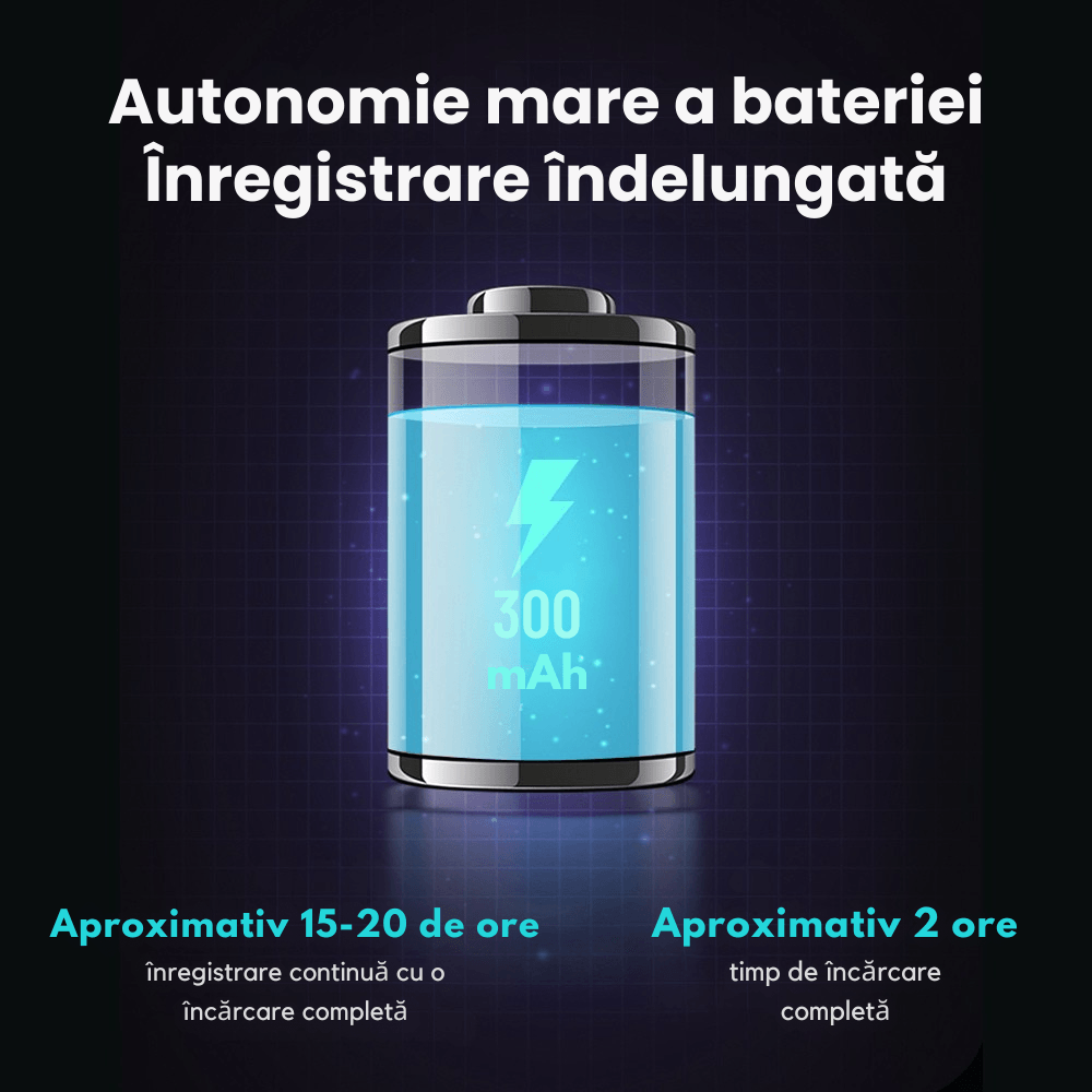 Reportofon Spion 8GB cu Activare Vocala, Magnet, 128h Autonomie, Redare Instant - Ideal pentru Birou, Casa, Masina - imagine 10