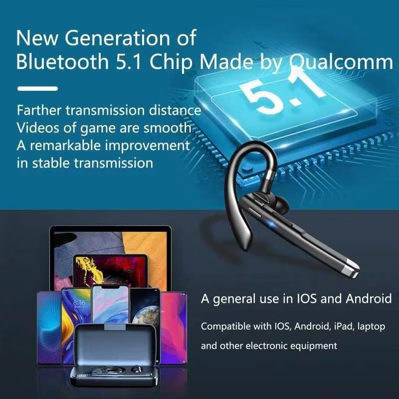 Casca Bluetooth Wireless NewEvo, Bluetooth 5.0, HandsFree, Compatibilitate Universala ,Cutie de incarcare