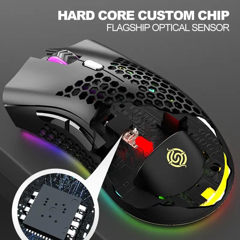 Mouse gaming NewEvo, Wireless, Iluminare RGB, USB, Wireless 2.4 G, FastCharge, Design ergonomic, 2 Butoane Programabile