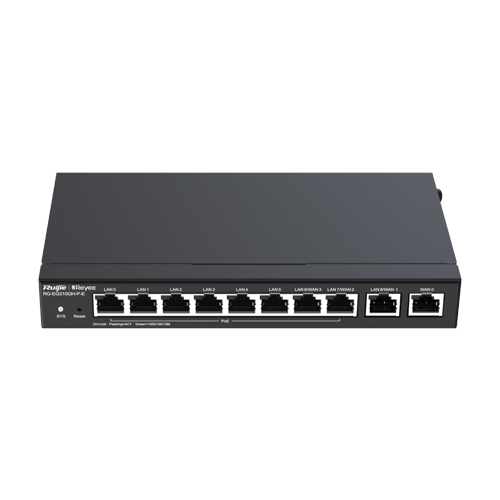 Router 8 x RJ45 1G PoE, 2 x RJ45 1G, Buget PoE 110W, Multi-WAN, Cloud Management - Ruijie RG-EG310GH-P-E