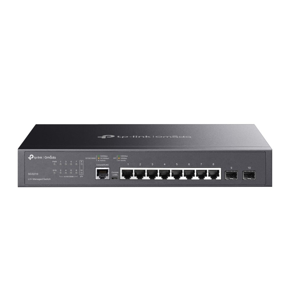 Switch 8 porturi RJ45 Gigabit, 2 x SFP Gigabit, L2+ Management, 1U - TP-Link Omada SG3210