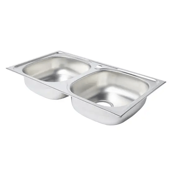 Set, Chiuveta inox doua cuve anticalcar pentru masca, sifon preaplin flexibil, Raulconstruct — imaginea 4