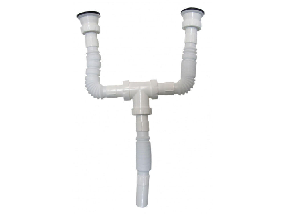 Set, Chiuveta inox doua cuve anticalcar pentru masca, sifon preaplin flexibil, Raulconstruct — imaginea 5
