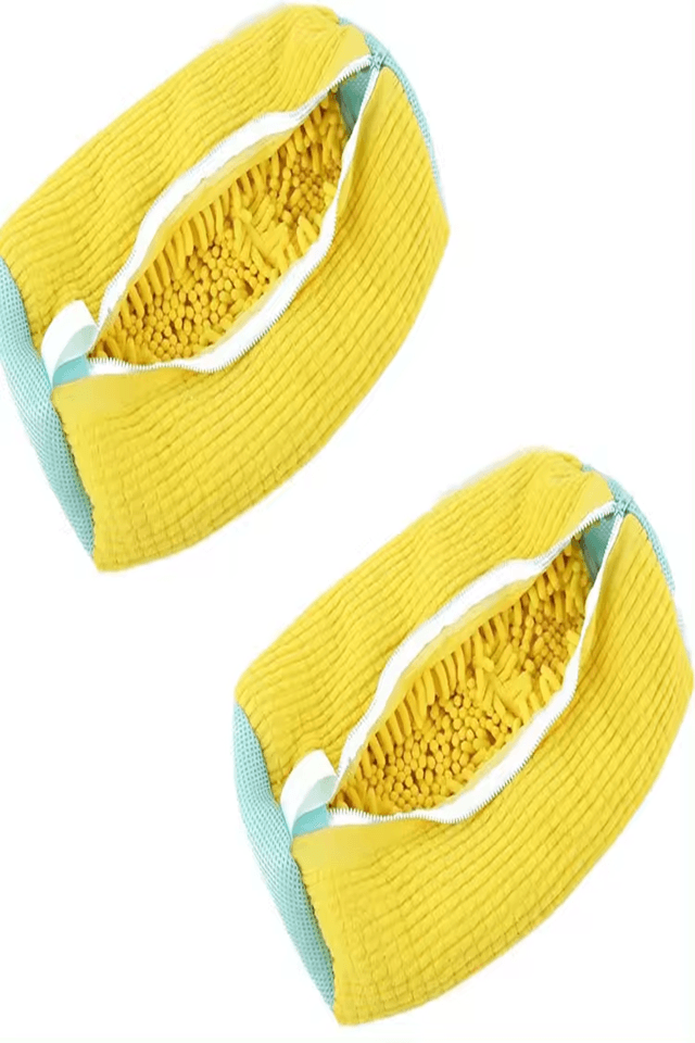 Sac pentru spalat adidasi, pantofi, anti-deformare si anti-transfer de culori cu peri pe interior - imagine 4