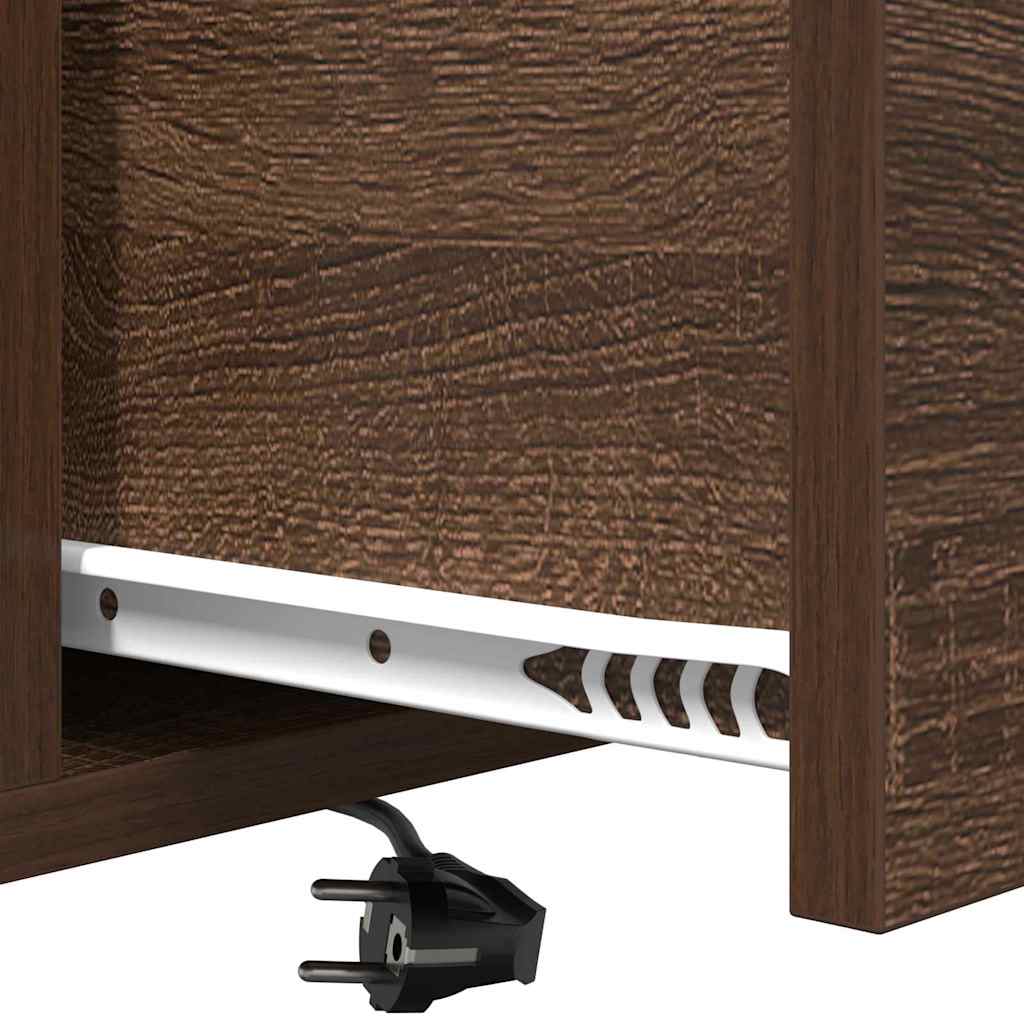 Cabinet de noptiere cu statie de incarcare 2 pcs Stejar brun — imaginea 11