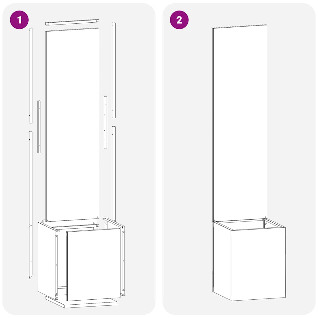 Ghiveci de Gradina cu Panou Decorativ Alb 32 x 140 cm — imaginea 9