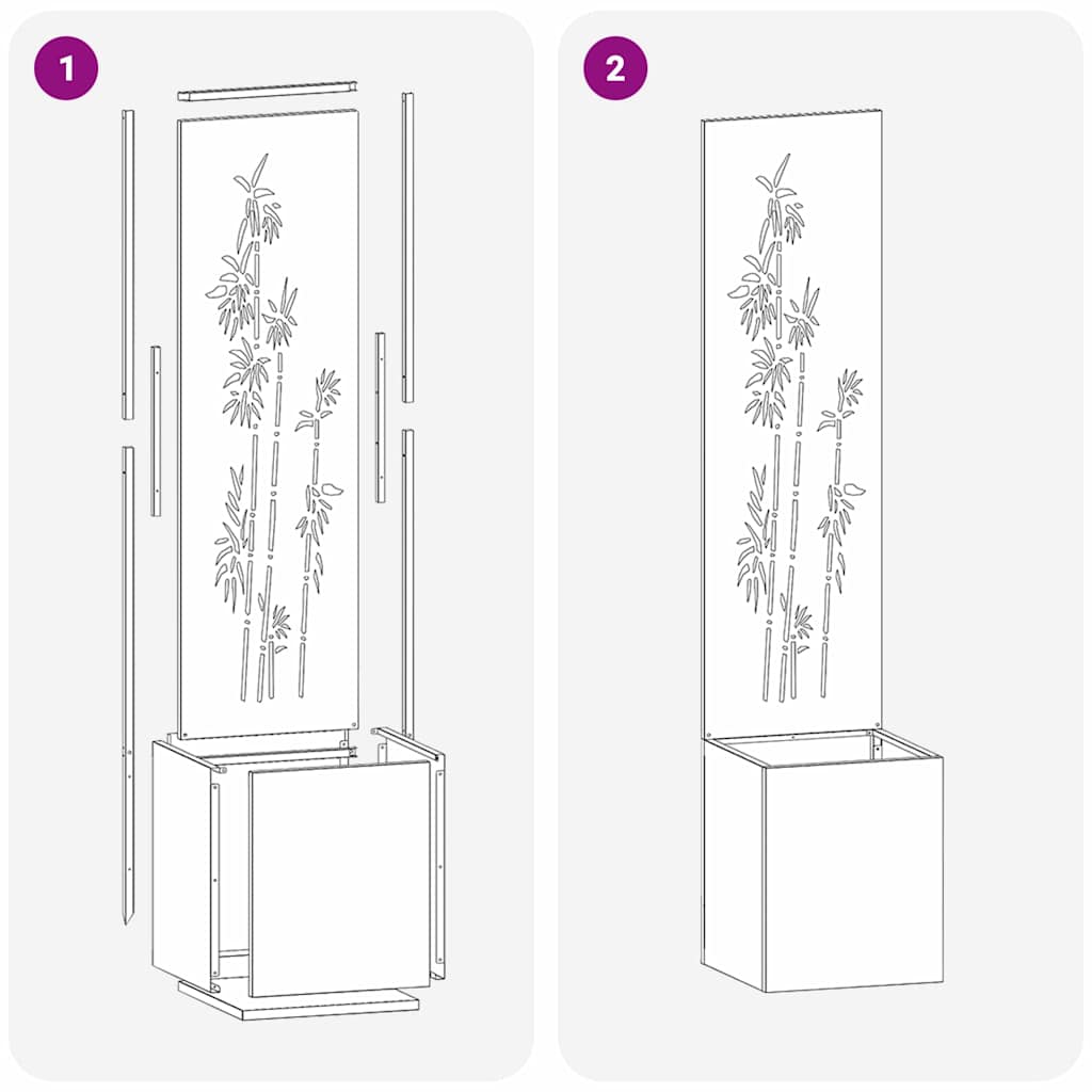 Ghiveci de Gradina cu Panou Decorativ Alb 32 x 140 cm — imaginea 9