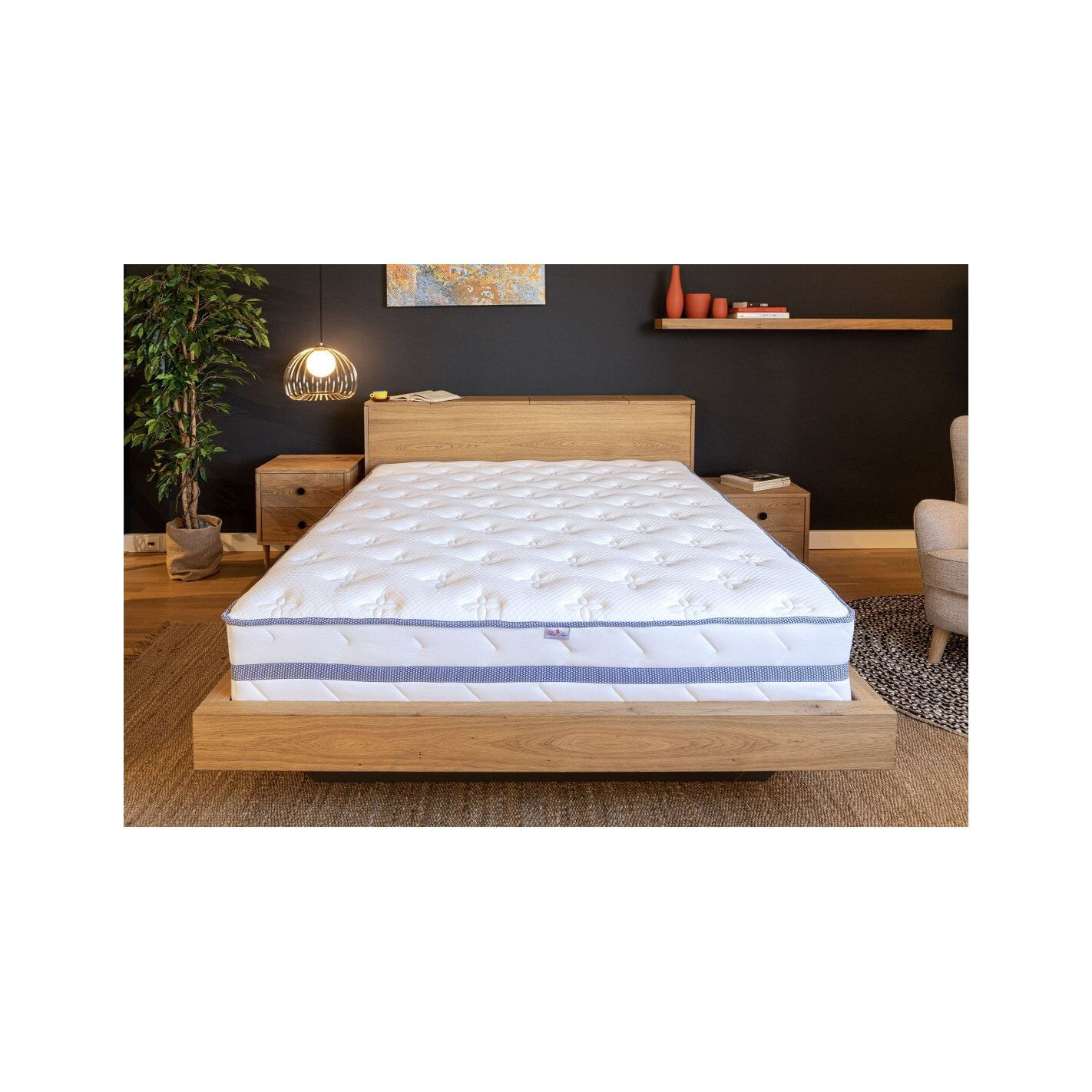 Saltea Ortopedica, Buona Notte, Hotel Series,100x200x25 cm, spuma poliuretanica 7 zone, hipoalegenic, reversibila, fermitate medie, husa Skyline — imaginea 3