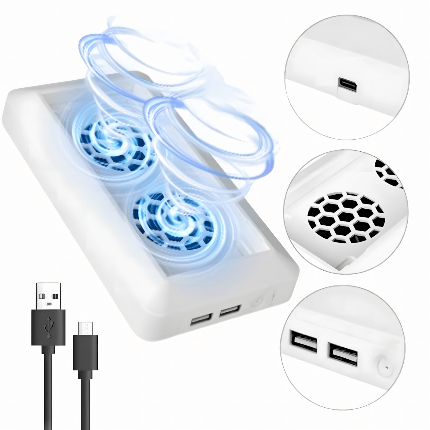 Ventilator Racire Consola, Cooler, Pentru Xbox Series S, Racire eficienta, Zgomot Redus, Prevazut cu 2 Porturi USB, ABS