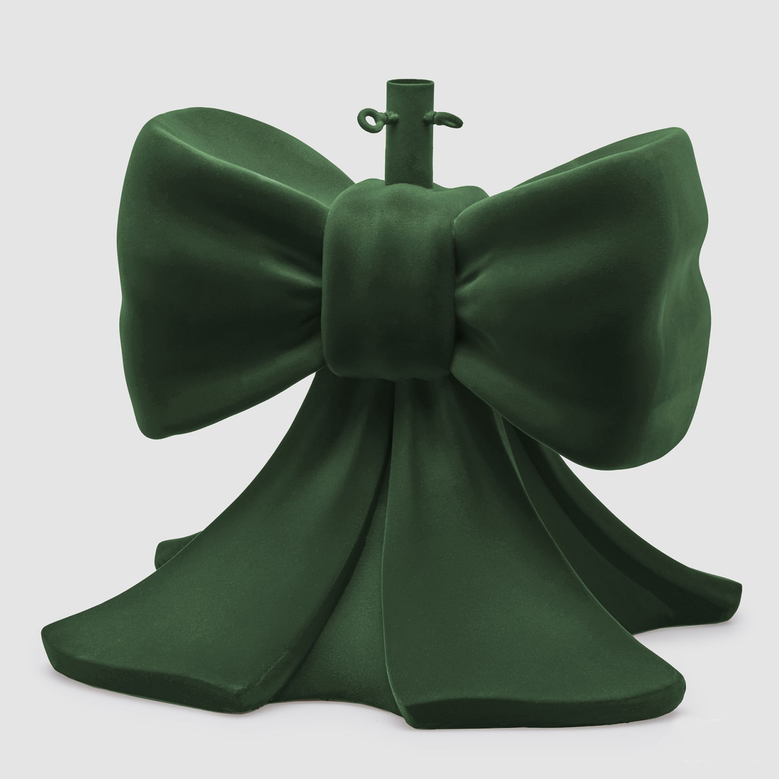 Suport pentru brad model Funda Craciun catifea, 57x50x50 cm, verde