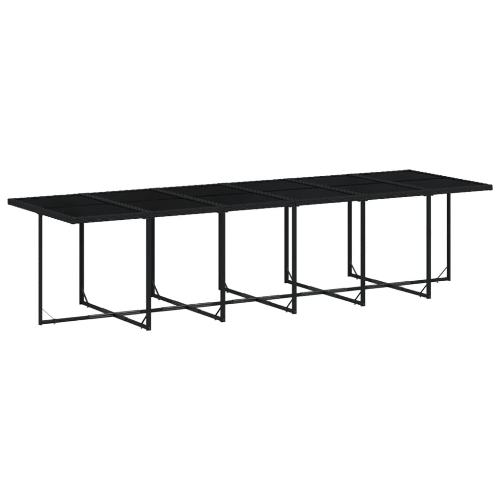 Set mobilier de gradina cu perne, 17 piese, negru, poliratan — imaginea 3