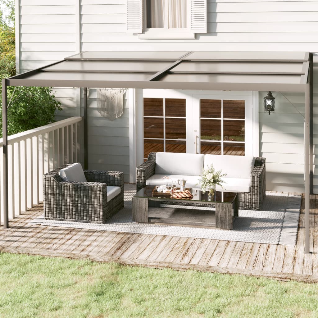 Pavilion cu acoperis, antracit, 4x3x2,5 m, aluminiu si otel — imaginea 2