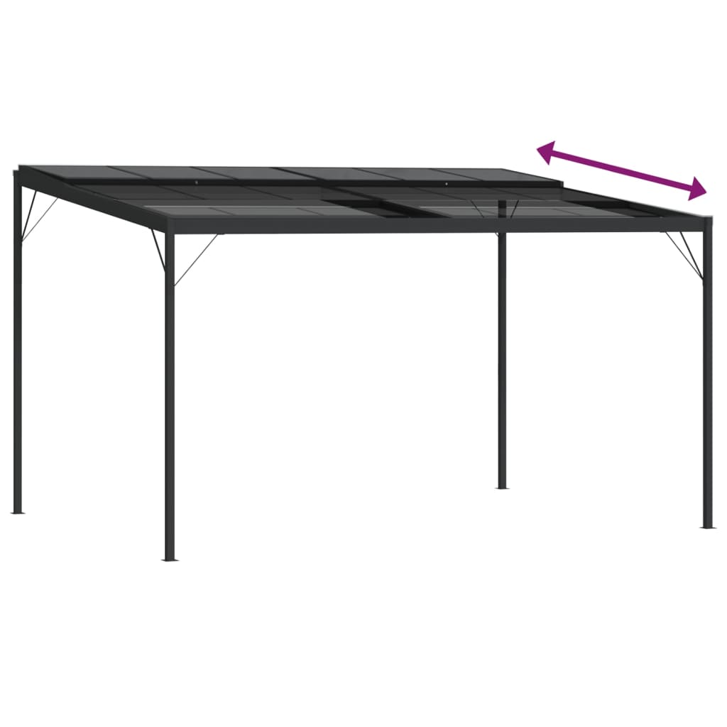 Pavilion cu acoperis, antracit, 4x3x2,5 m, aluminiu si otel — imaginea 7