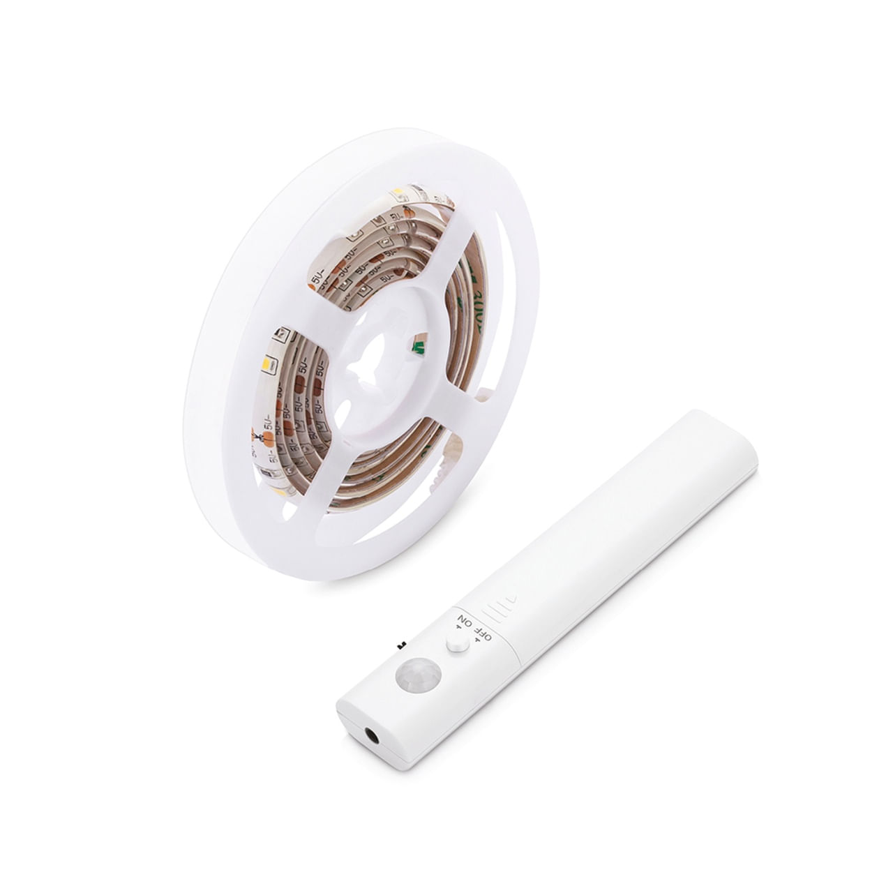 Kit Banda LED cu baterii, Lumina Calda (3000K), 1m, Interior+Exterior, Controller