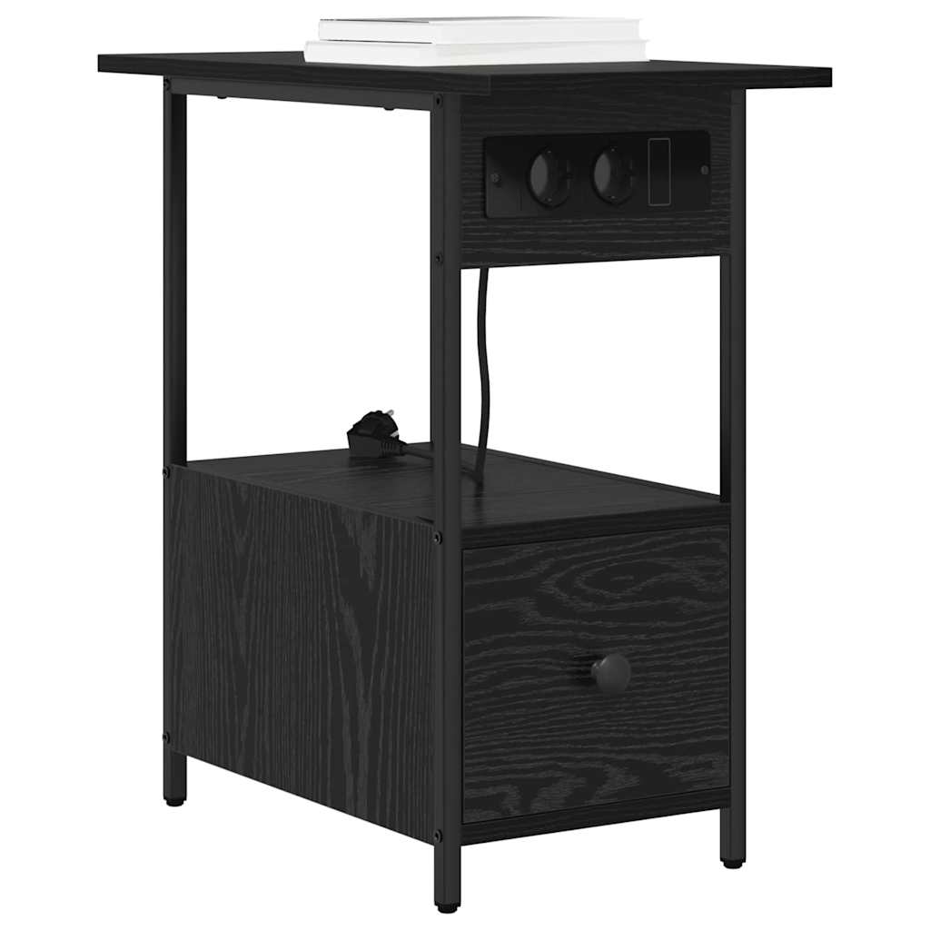 Noptiera stejar negru 60 x 30 x 61 cm Lemn compozit — imaginea 3