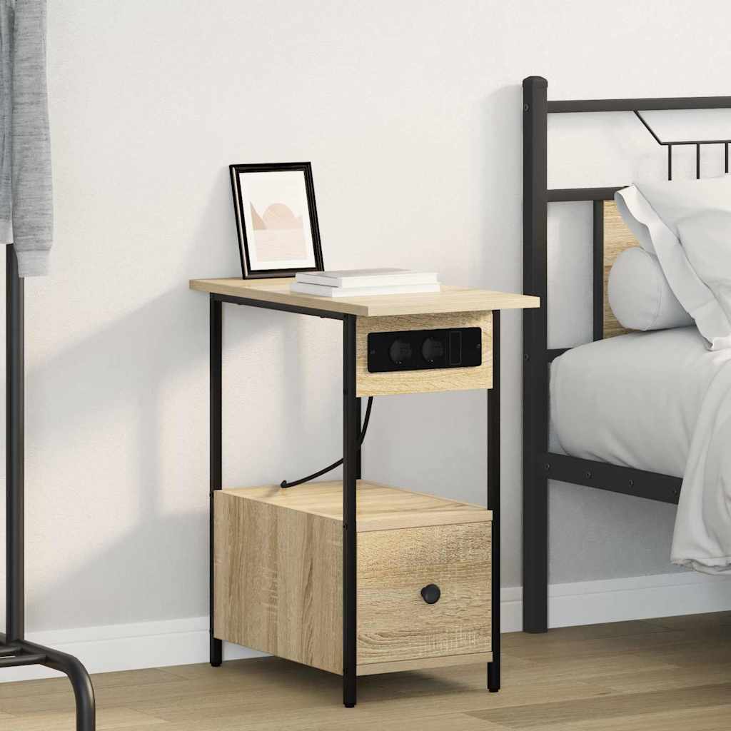 Noptiera stejar sonoma 60 x 30 x 61 cm Lemn compozit — imaginea 2