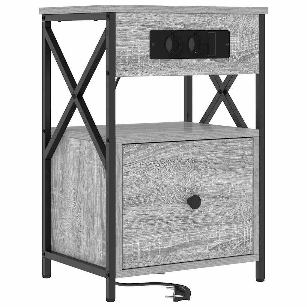 Noptiera sonoma gri 40 x 31 x 60 cm Lemn compozit