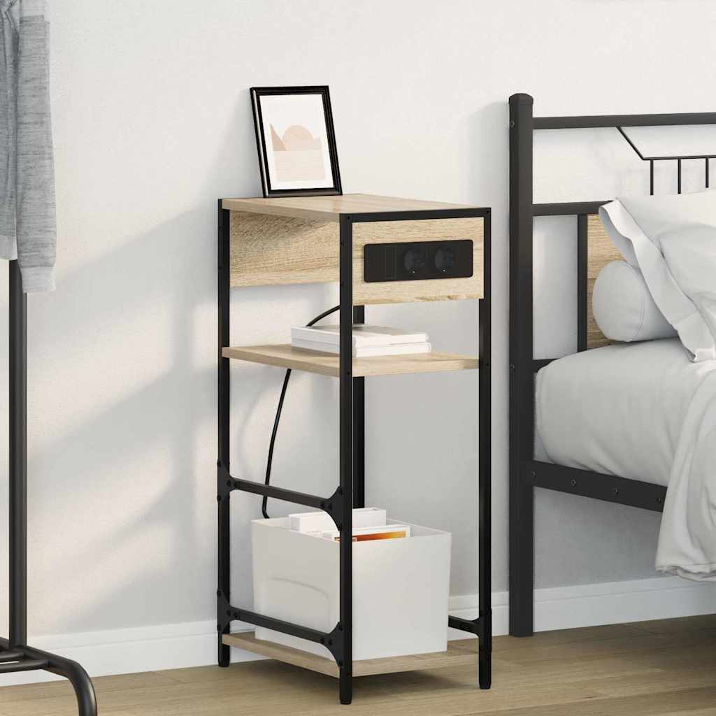 Noptiera stejar sonoma 40 x 27 x 76 cm Lemn compozit — imaginea 2
