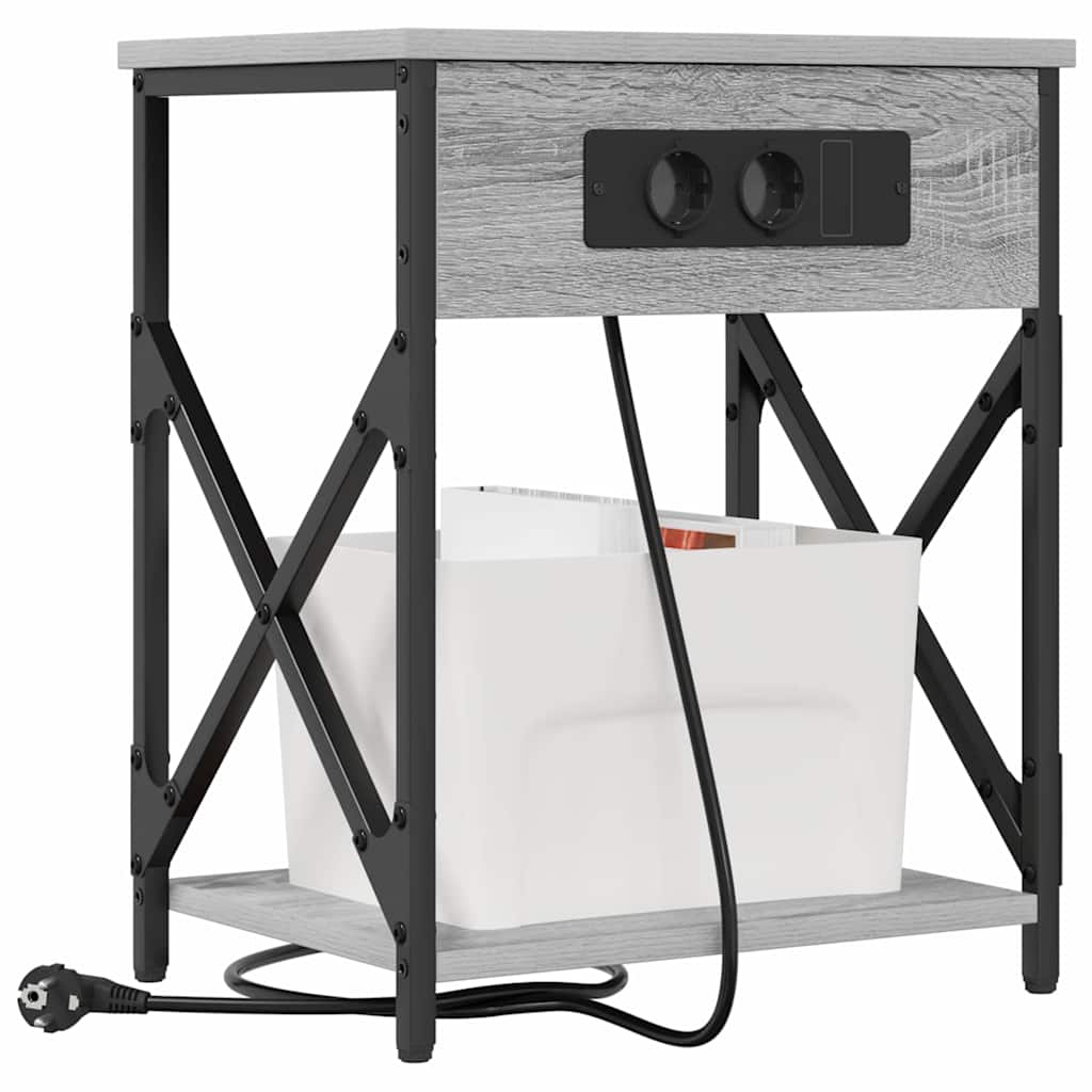 Noptiera sonoma gri 41 x 31 x 51 cm Lemn compozit — imaginea 3