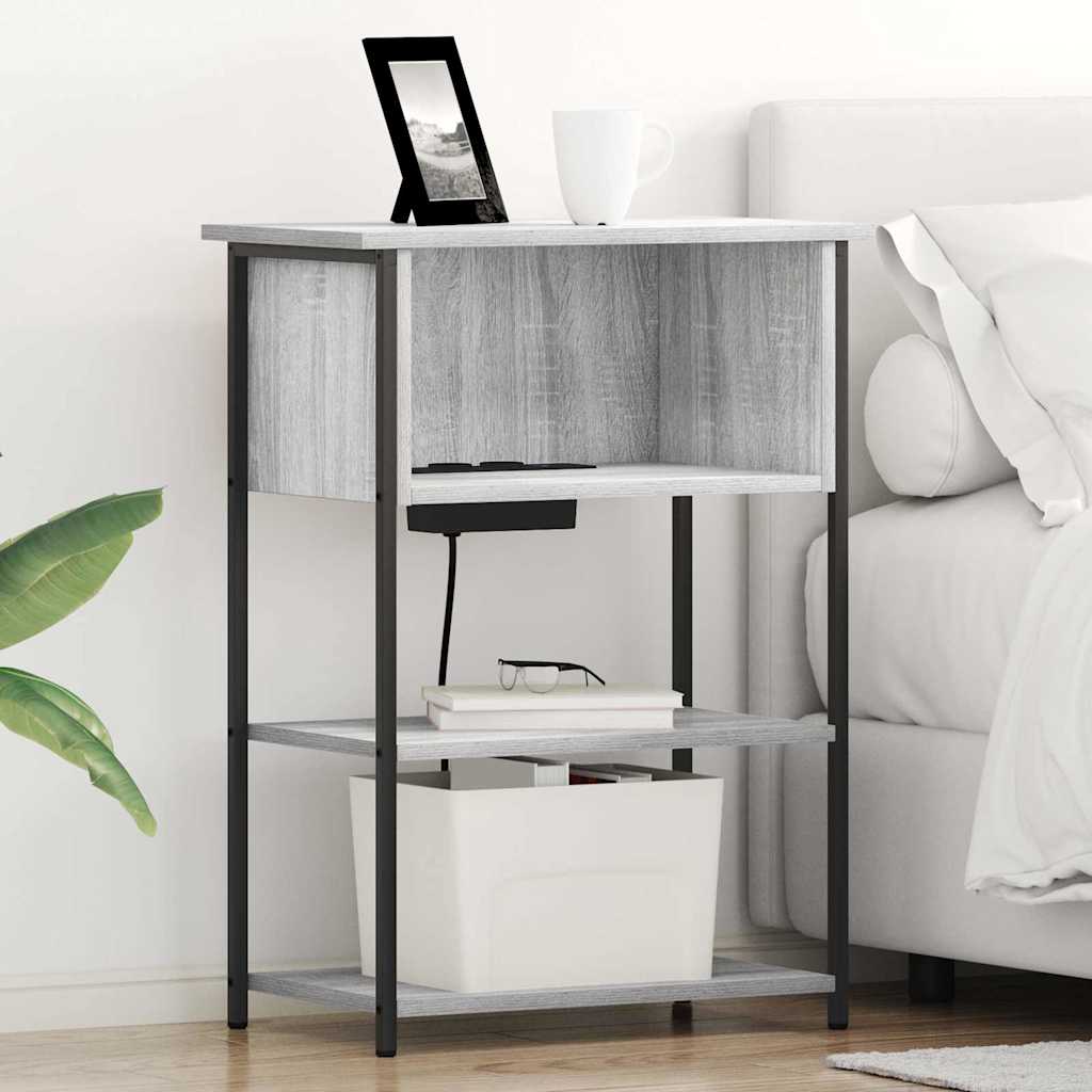 Noptiera sonoma gri 55 x 31 x 76 cm Lemn compozit — imaginea 2
