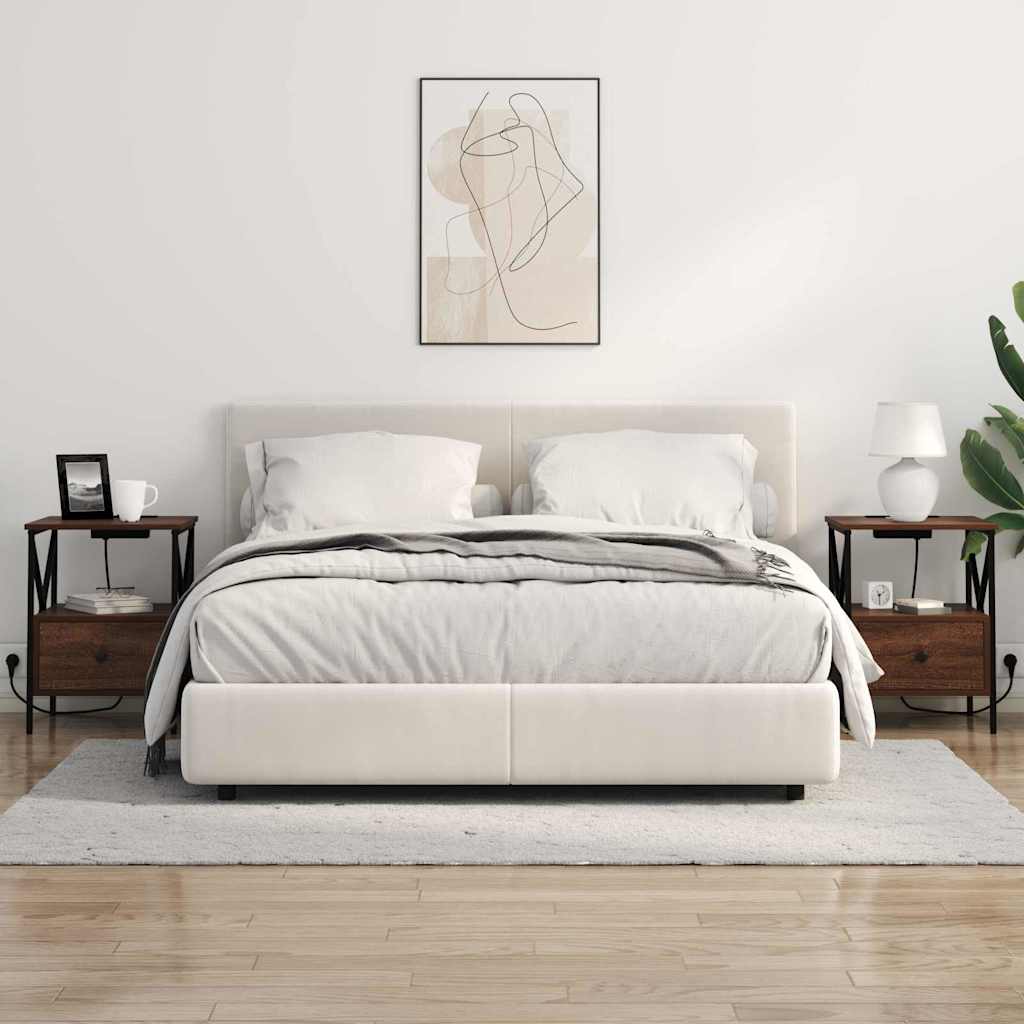 Noptiera stejar brun 41.5 x 40.5 x 55 cm Lemn compozit — imaginea 4