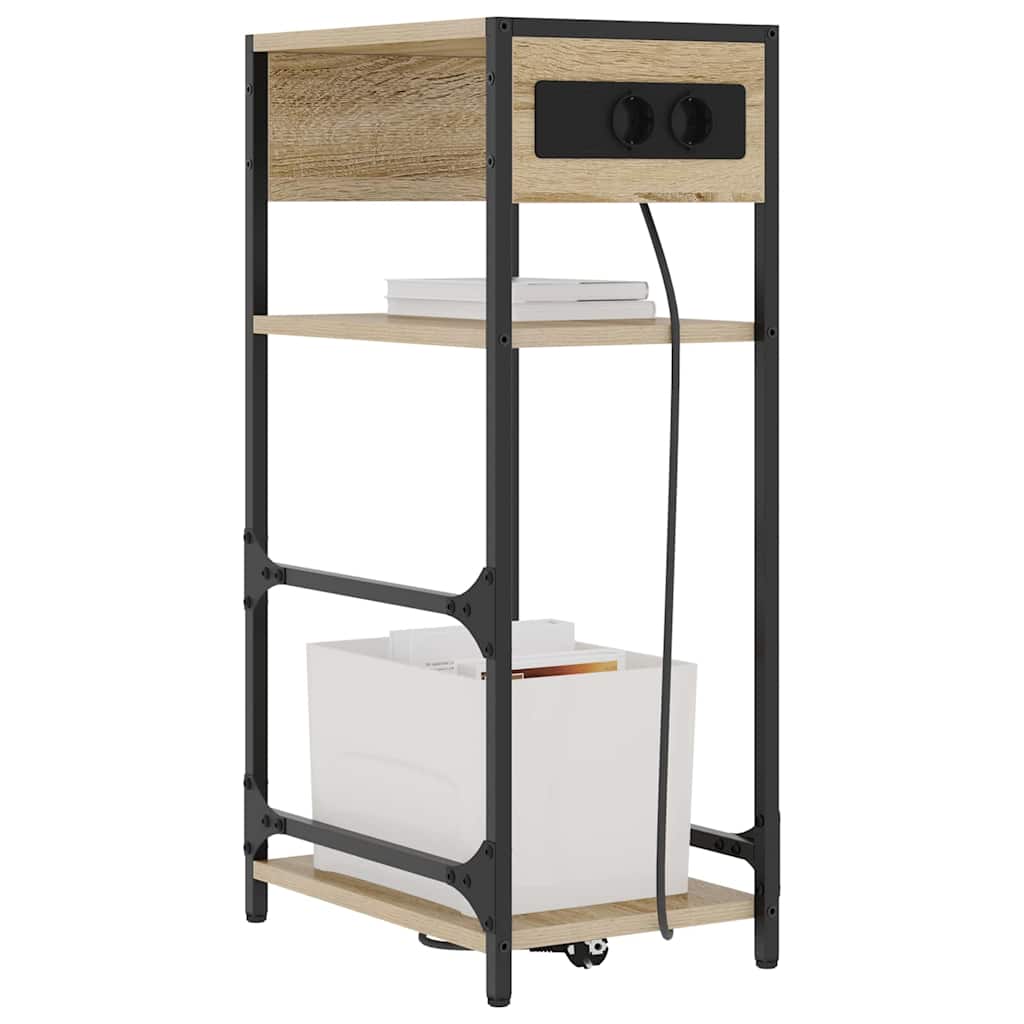 Noptiera stejar sonoma 40 x 27 x 76 cm Lemn compozit — imaginea 3