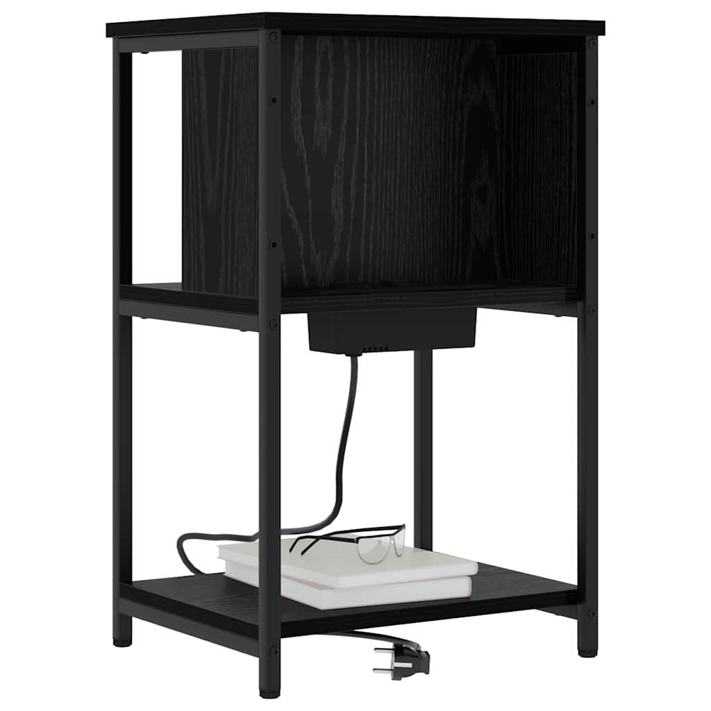 Noptiera stejar negru 38 x 31 x 61 cm Lemn compozit — imaginea 3