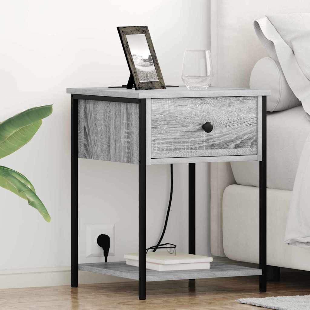 Noptiera sonoma gri 42 x 41 x 56 cm Lemn compozit — imaginea 2
