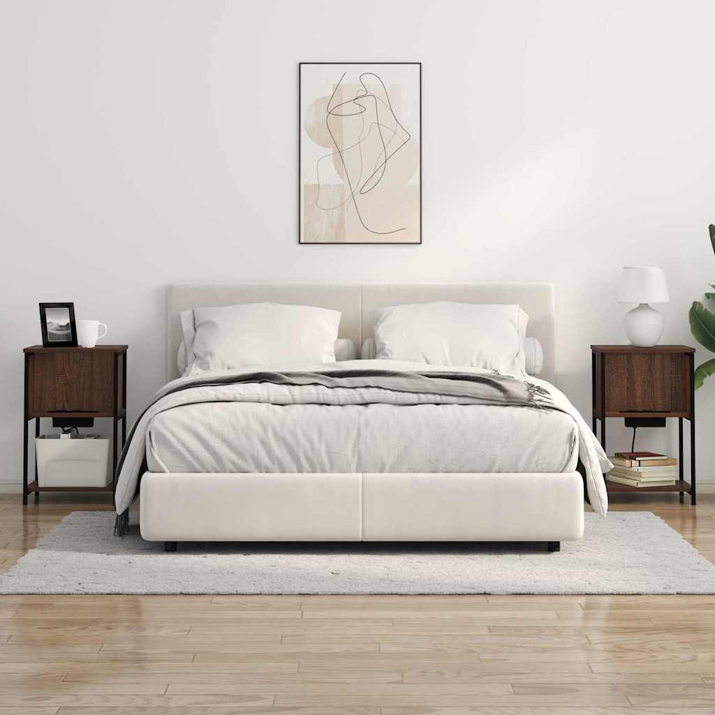 Noptiera stejar brun 38 x 31 x 61 cm Lemn compozit — imaginea 4