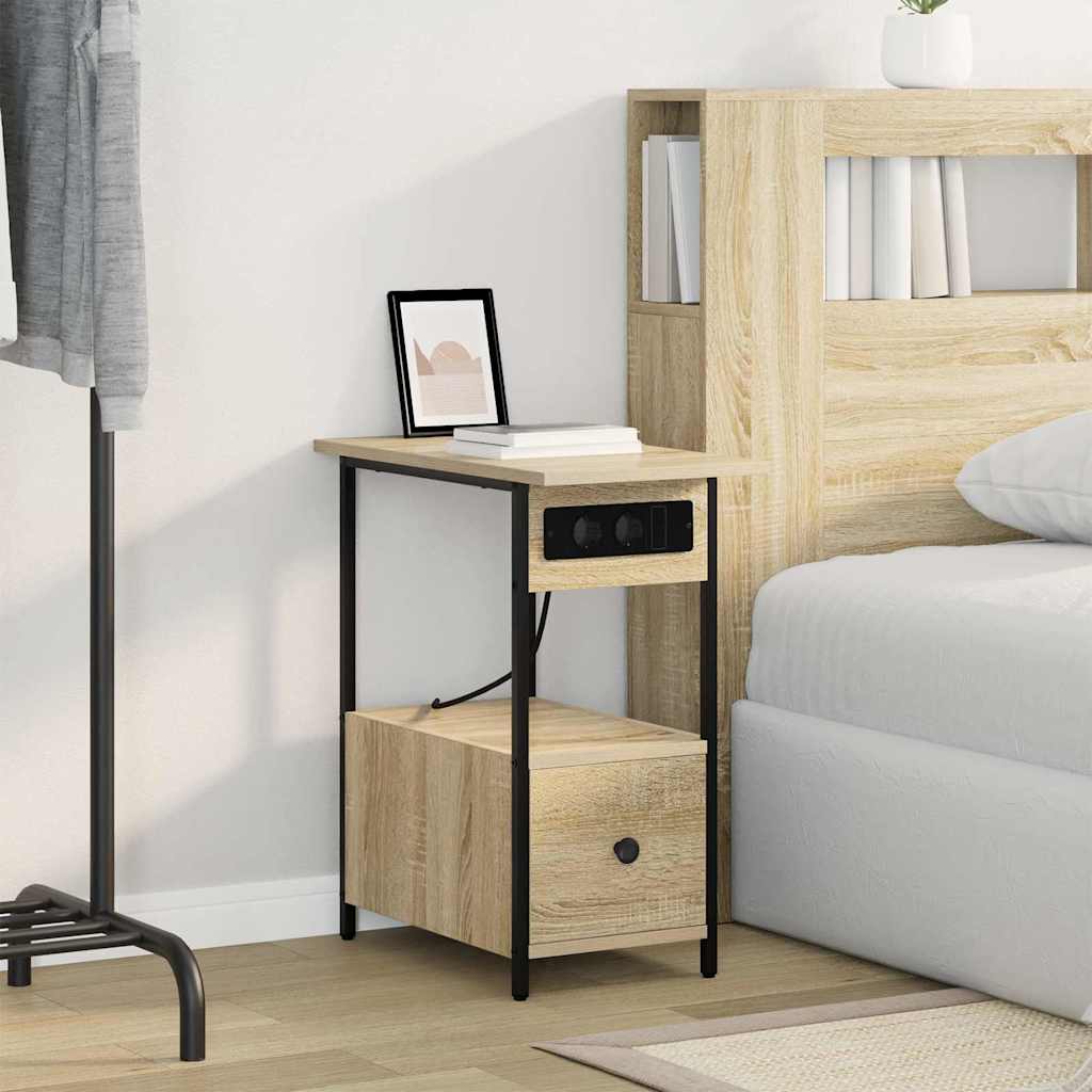 Noptiera stejar sonoma 60 x 30 x 61 cm Lemn compozit — imaginea 4