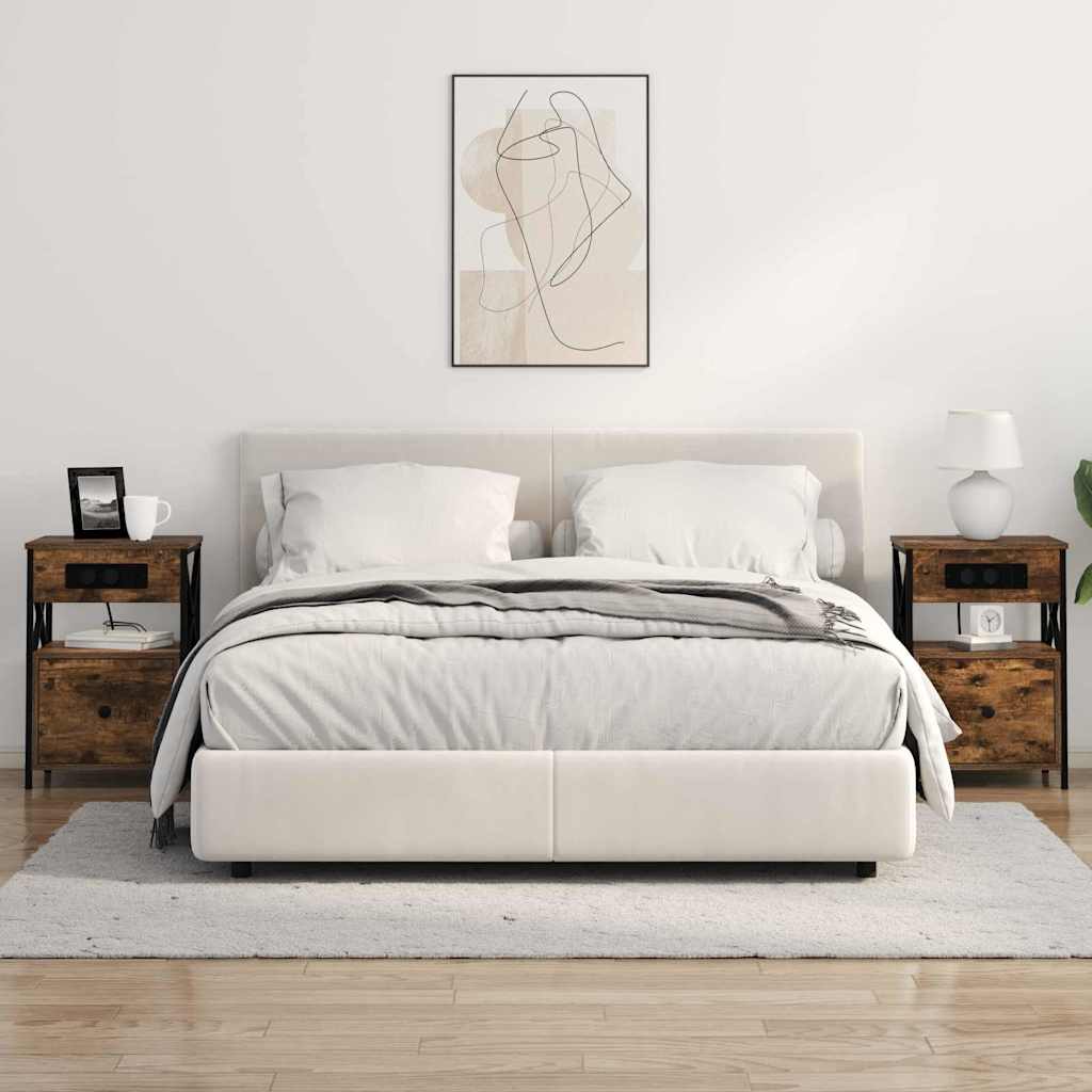 Noptiera stejar afumat 40 x 31 x 60 cm Lemn compozit — imaginea 4