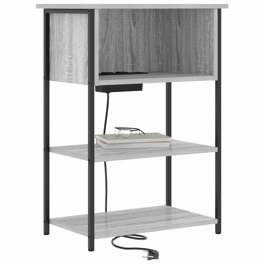 Noptiera sonoma gri 55 x 31 x 76 cm Lemn compozit — imaginea 3