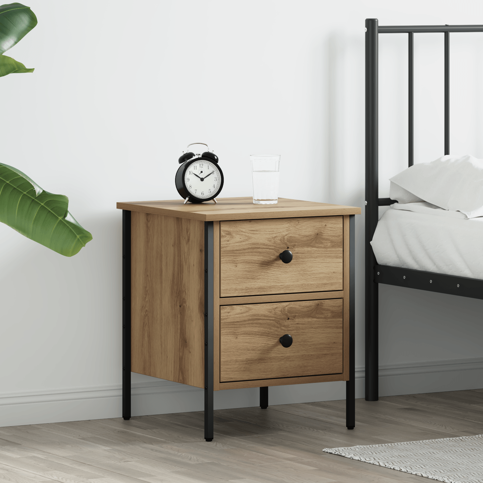 Noptiera Artisan Oak 40x42x50 cm Lemn prelucrat — imaginea 2