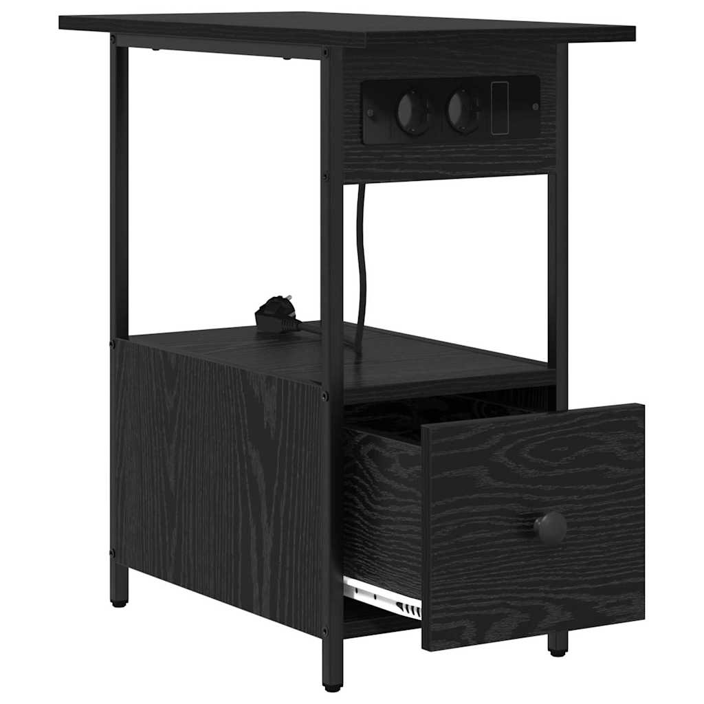 Noptiera stejar negru 60 x 30 x 61 cm Lemn compozit — imaginea 6