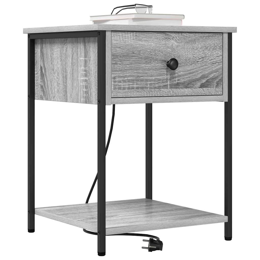 Noptiera sonoma gri 42 x 41 x 56 cm Lemn compozit — imaginea 3