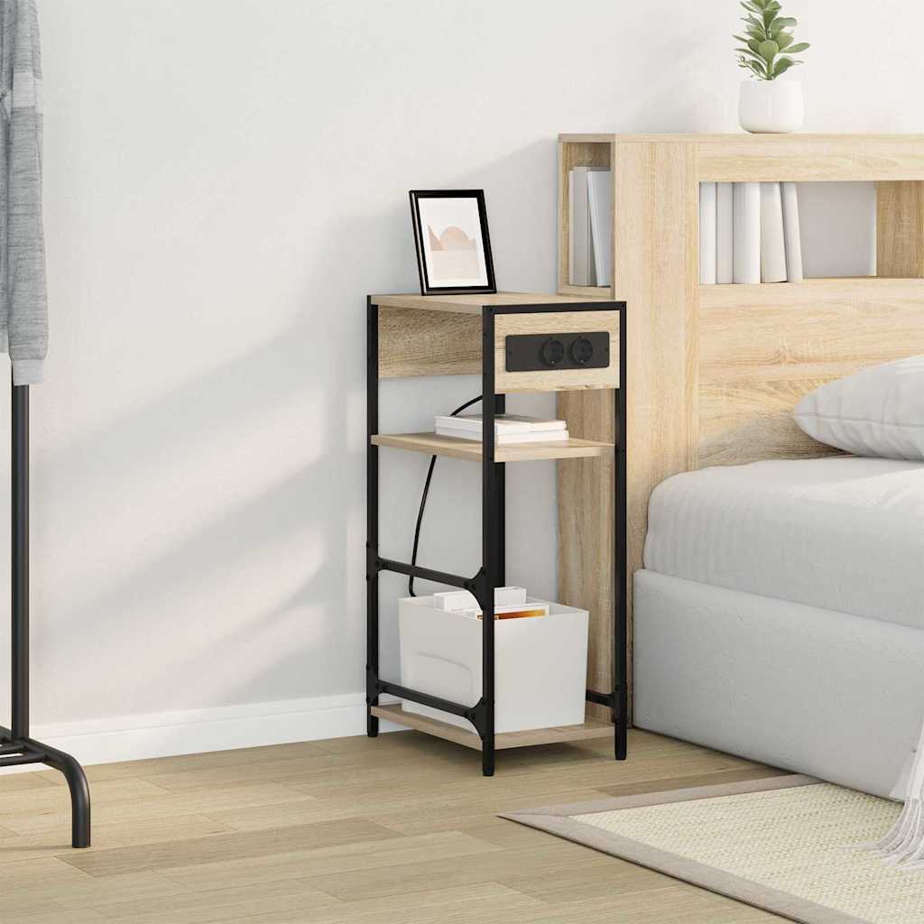 Noptiera stejar sonoma 40 x 27 x 76 cm Lemn compozit — imaginea 4