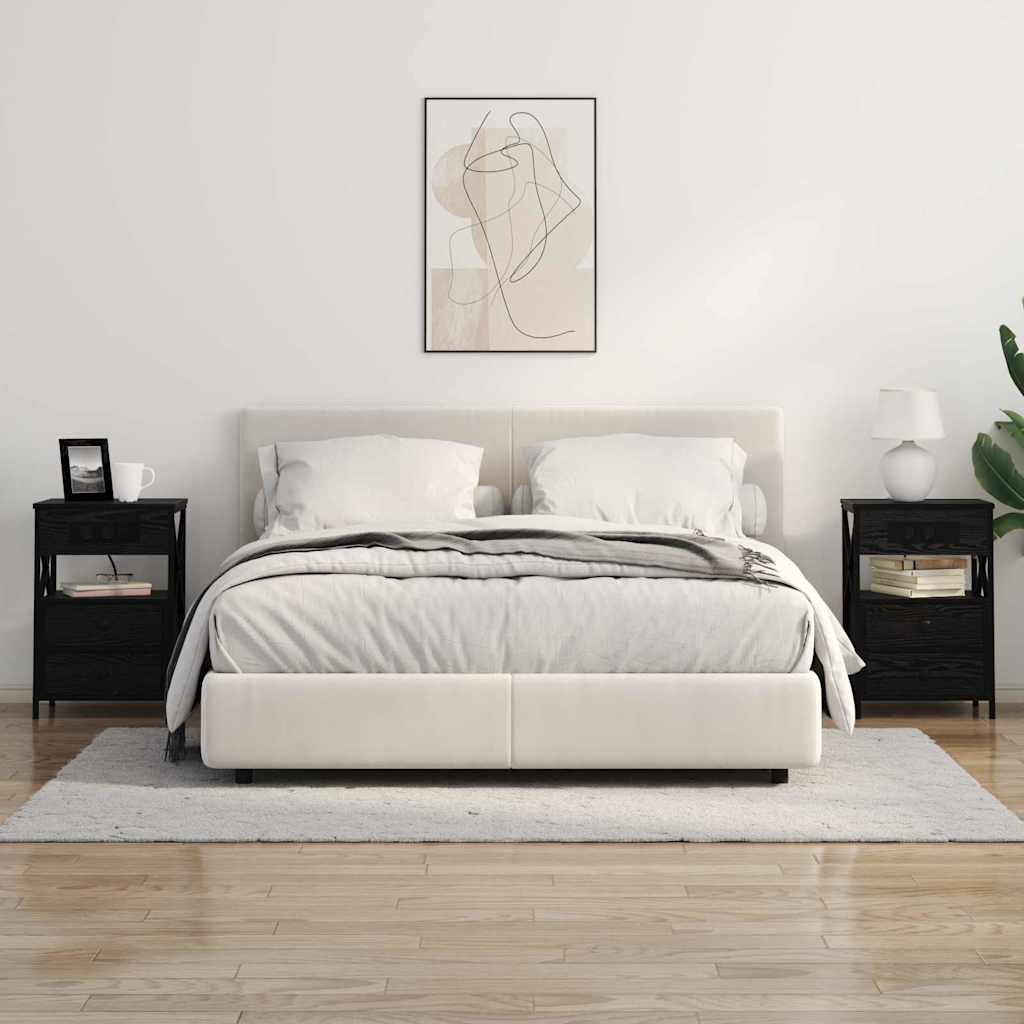 Noptiera cu sertar 2 pcs stejar negru 40 x 31 x 60 cm — imaginea 4