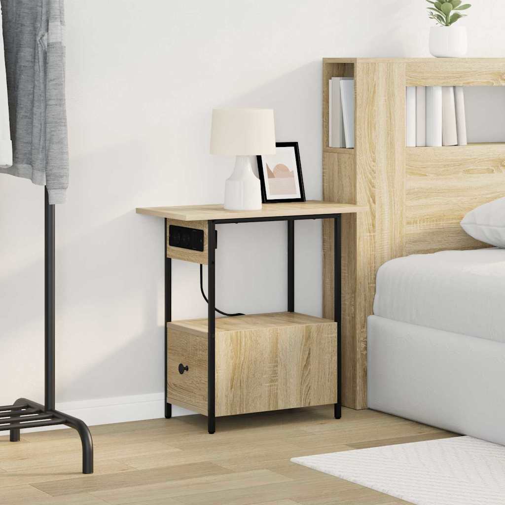 Noptiera stejar sonoma 60 x 30 x 61 cm Lemn compozit — imaginea 5
