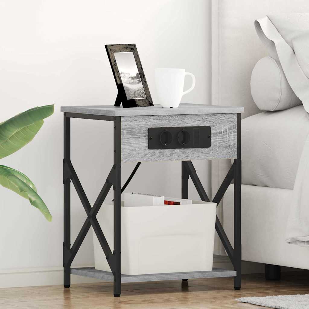 Noptiera 2 pcs sonoma gri 41 x 31 x 51 cm Lemn compozit — imaginea 3