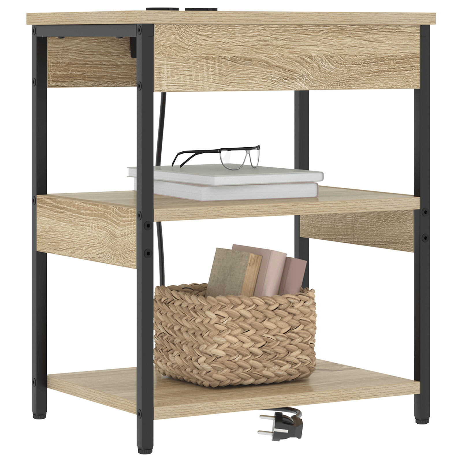 Noptiera stejar sonoma 41 x 31 x 51 cm Lemn compozit — imaginea 3