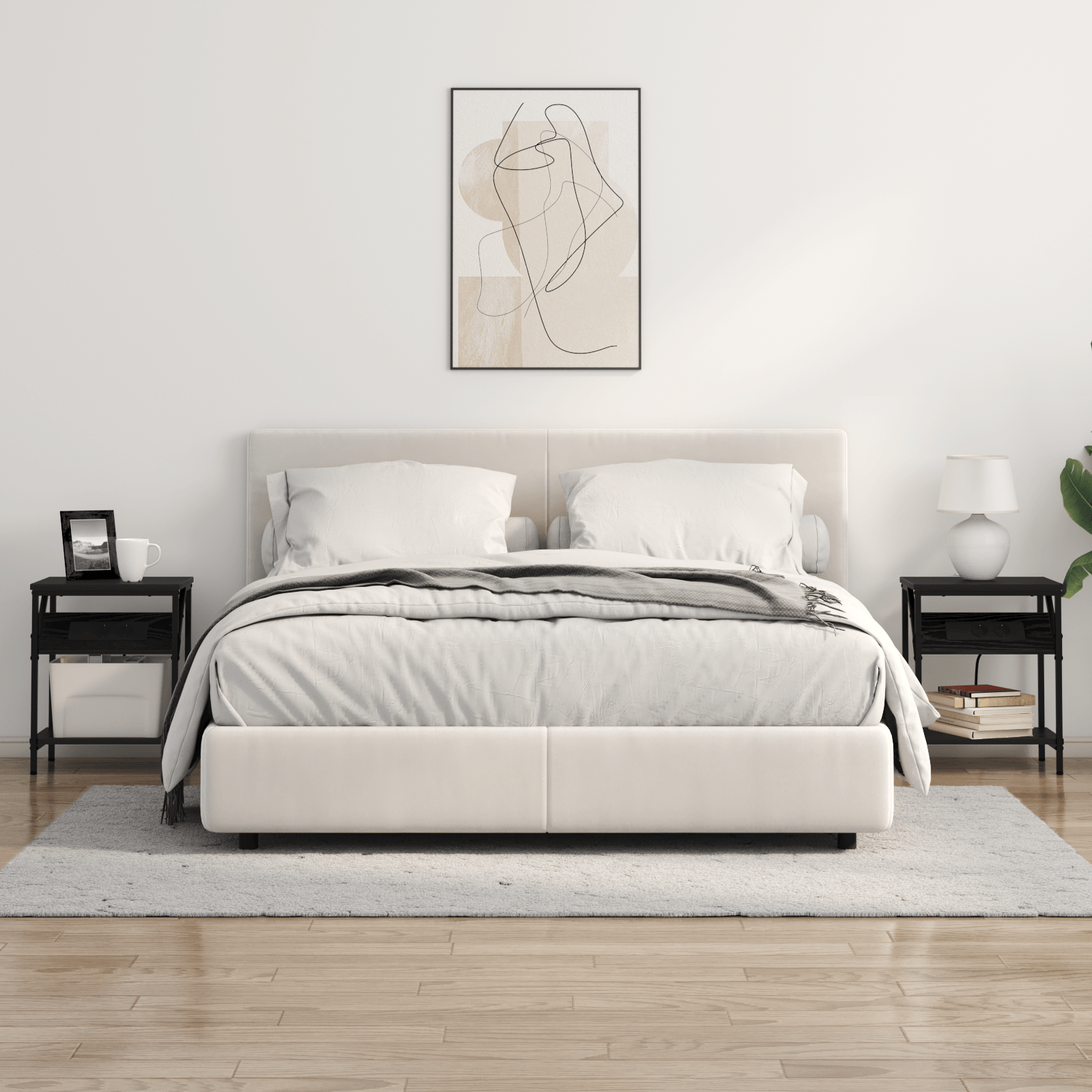 Noptiera stejar negru 38 x 30 x 48 cm Lemn compozit — imaginea 4
