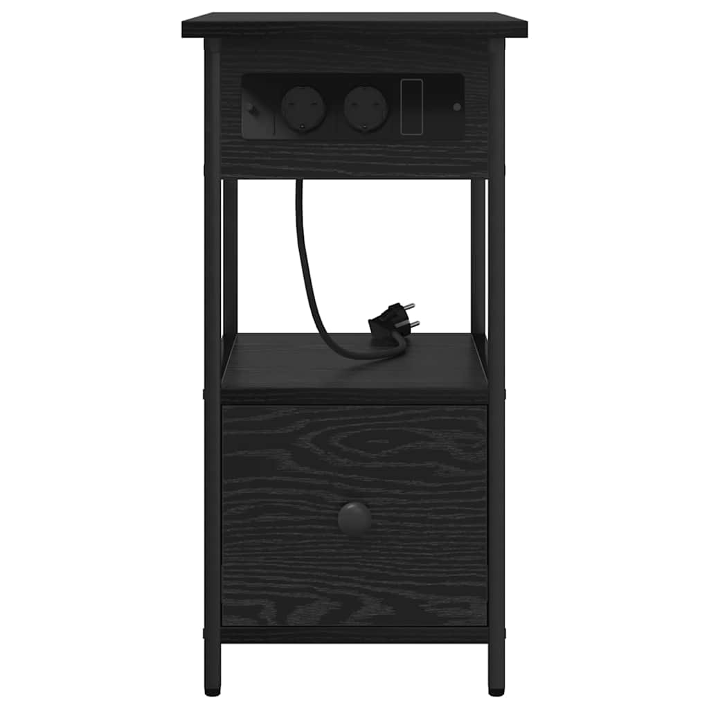 Noptiera stejar negru 60 x 30 x 61 cm Lemn compozit — imaginea 7
