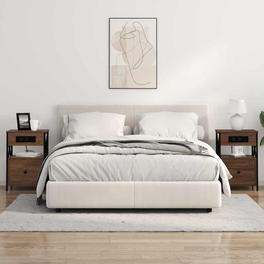 Noptiera stejar brun 40 x 31 x 60 cm Lemn compozit — imaginea 4