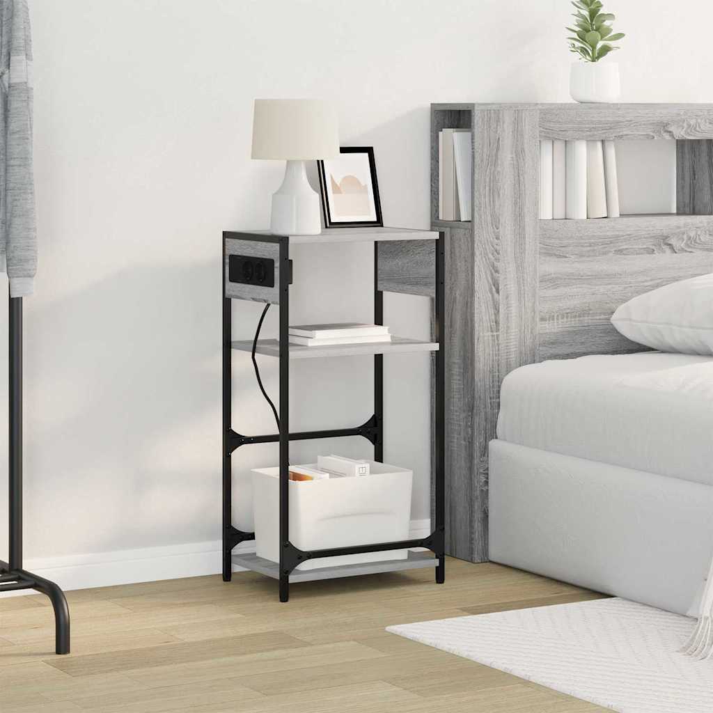 Noptiera sonoma gri 40 x 27 x 76 cm Lemn compozit — imaginea 5