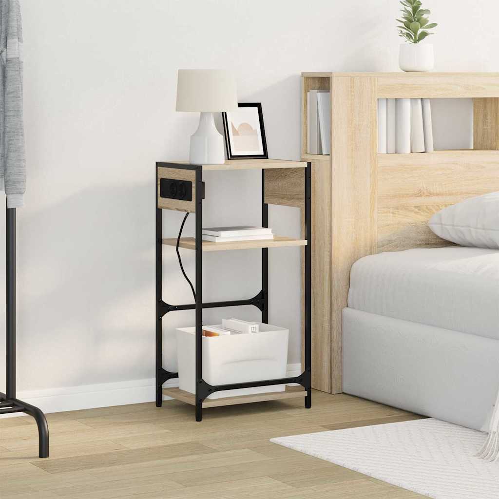 Noptiera stejar sonoma 40 x 27 x 76 cm Lemn compozit — imaginea 5