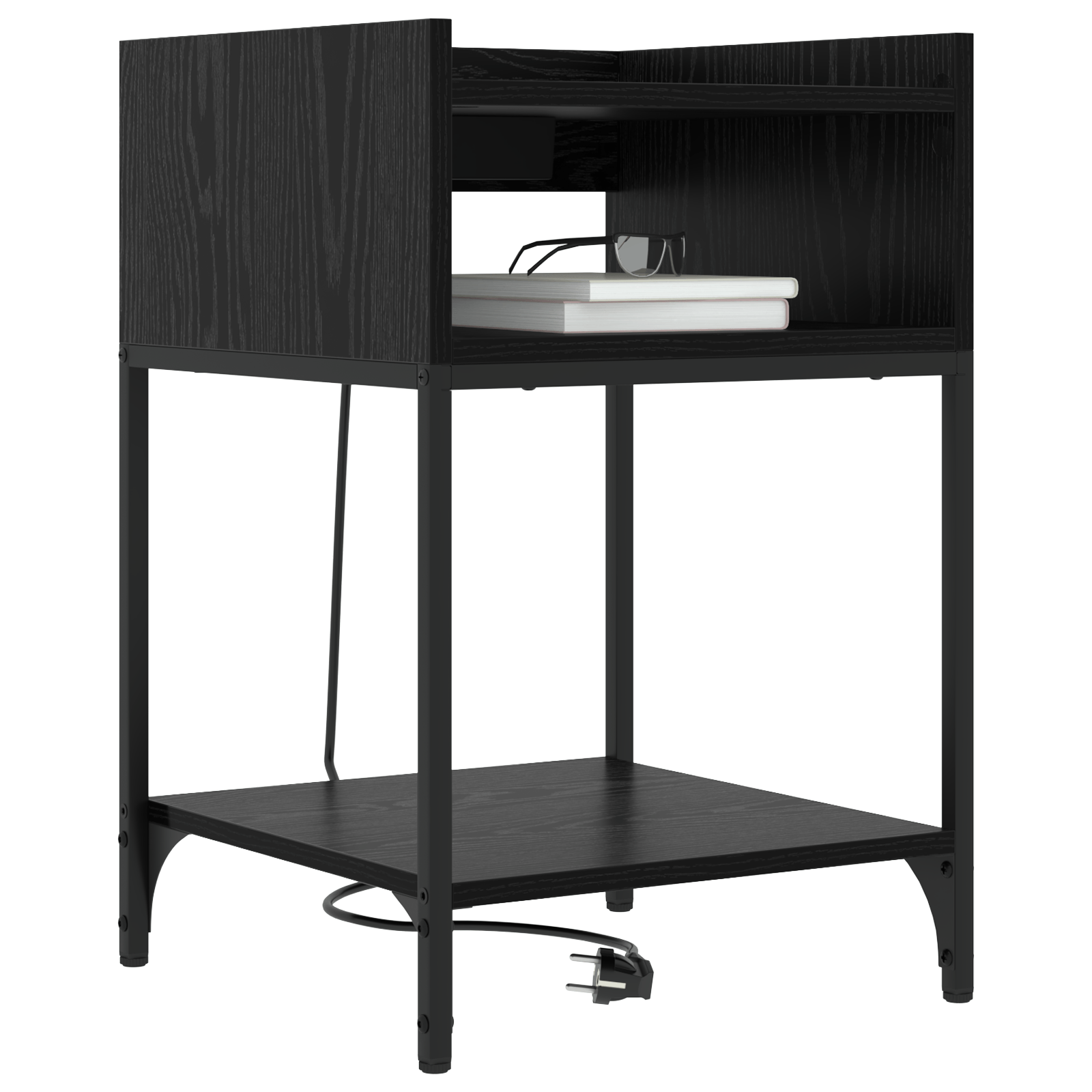 Noptiera stejar negru 40 x 40 x 61 cm Lemn compozit — imaginea 3