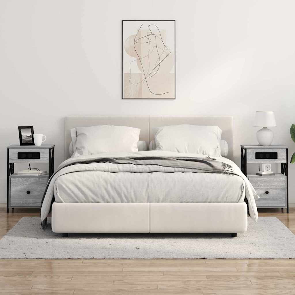Noptiera sonoma gri 40 x 31 x 60 cm Lemn compozit — imaginea 4