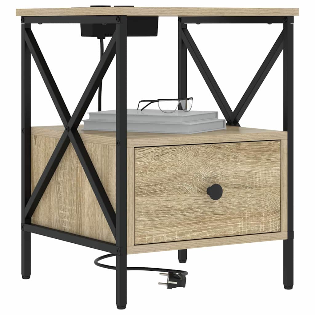 Noptiera stejar sonoma 41.5 x 40.5 x 55 cm Lemn compozit — imaginea 3