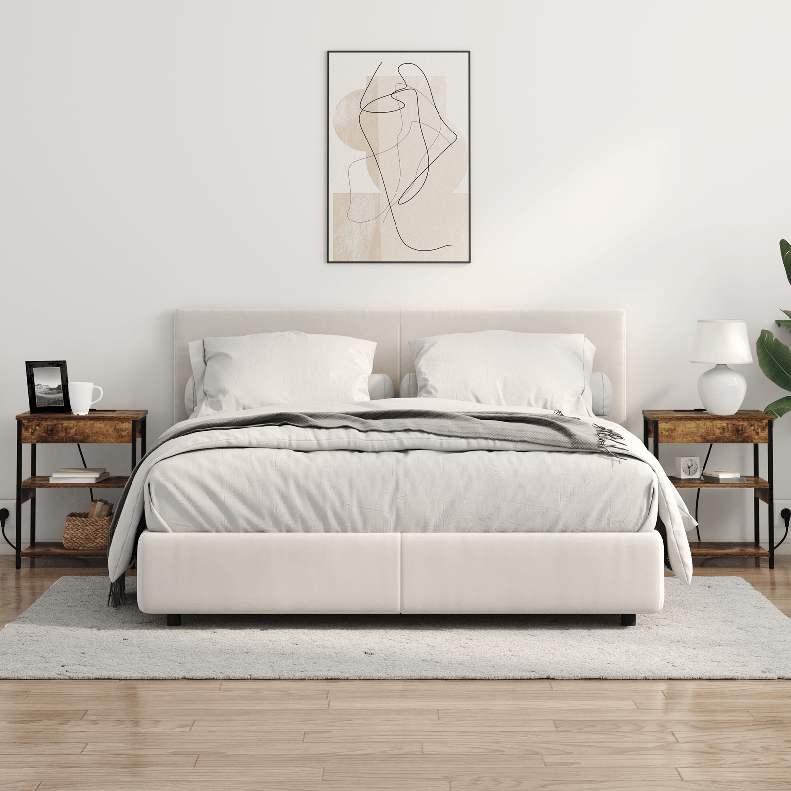 Noptiera stejar afumat 41 x 31 x 51 cm Lemn compozit — imaginea 4
