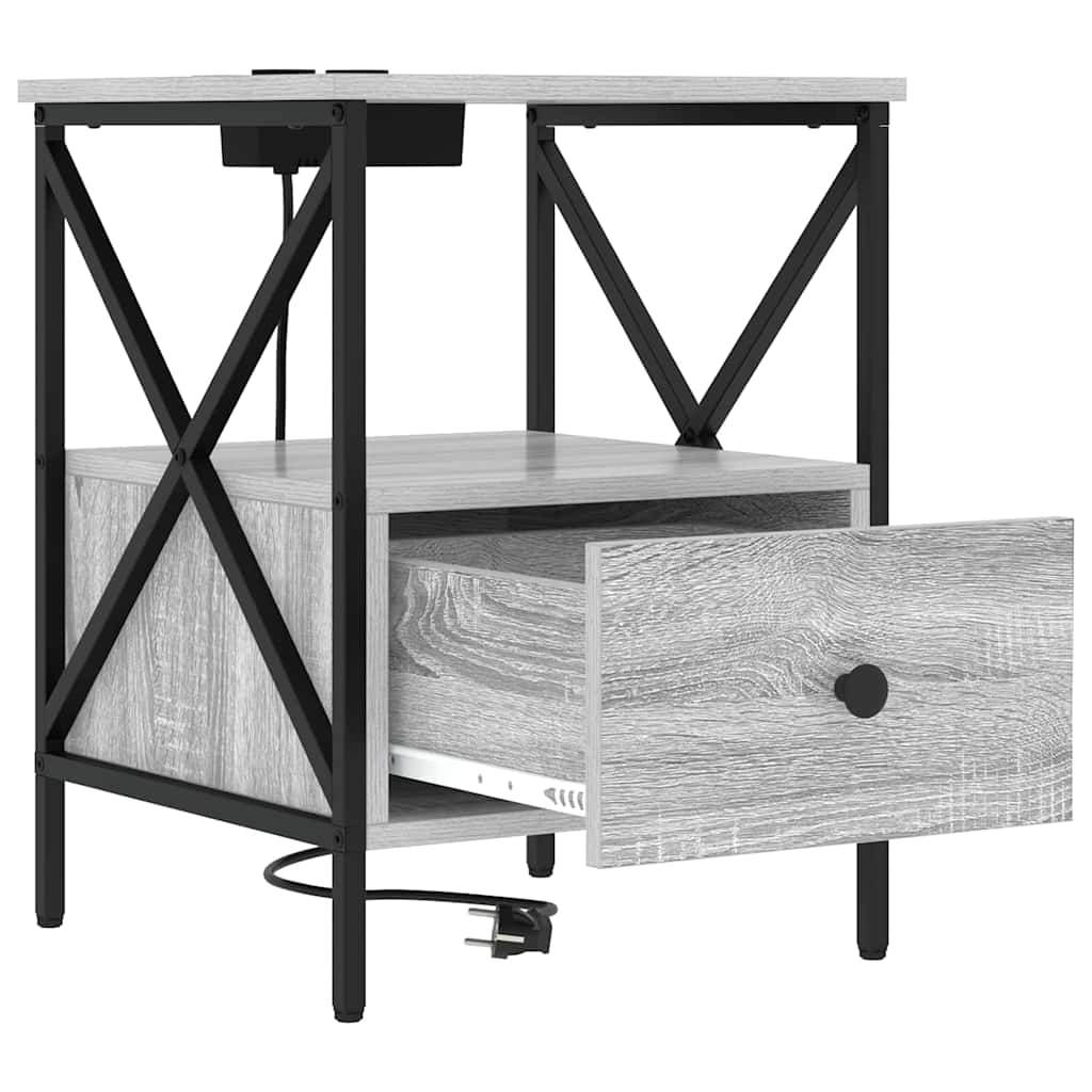 Noptiera sonoma gri 41.5 x 40.5 x 55 cm Lemn compozit — imaginea 5